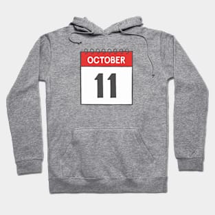 October 11th Daily Calendar Page Illustration Hoodie